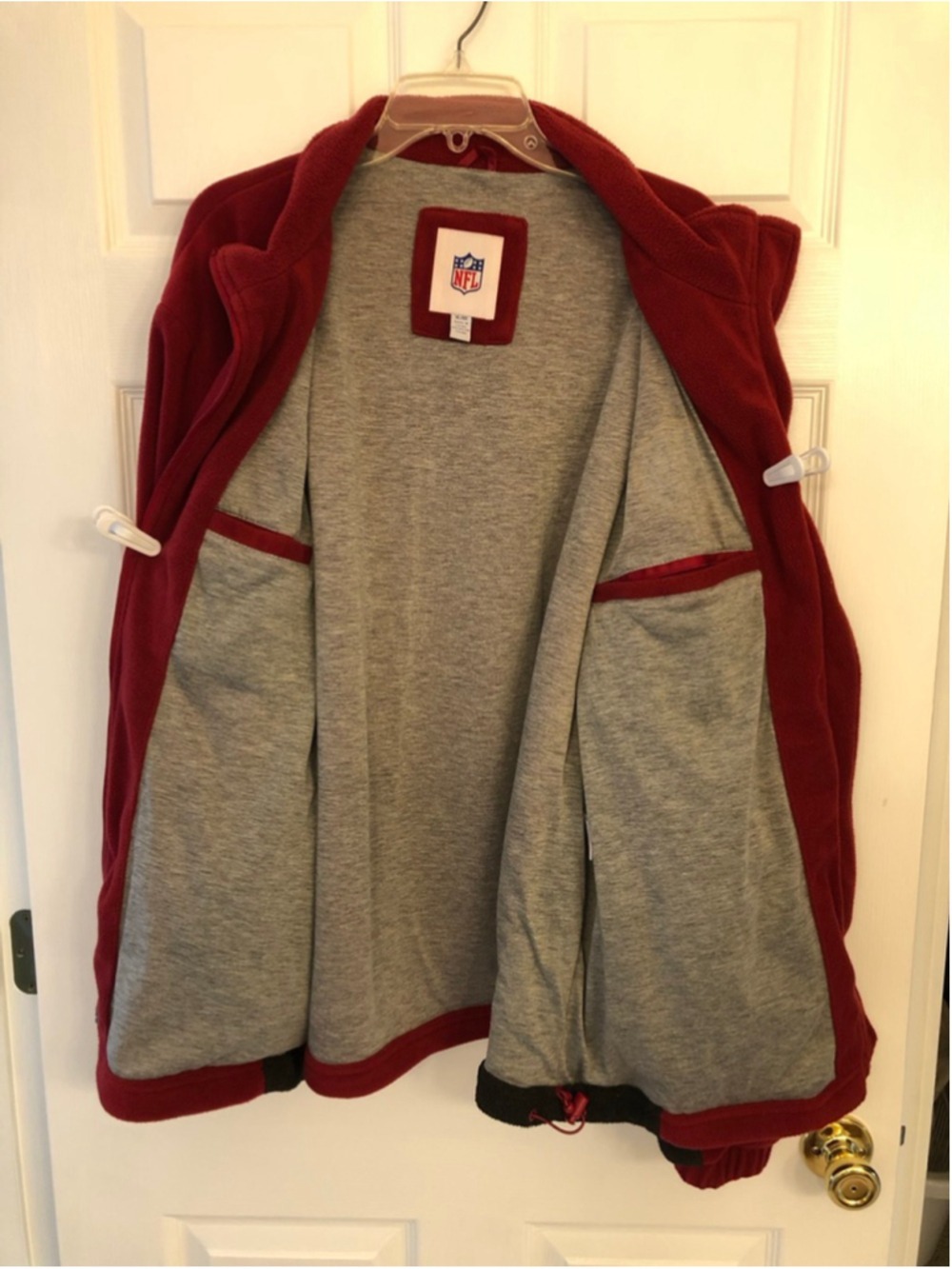 Size XL NFL Washington Redskins Zip Fleece Jacket Vintage Historic Retired Logo - Picture 6 of 12